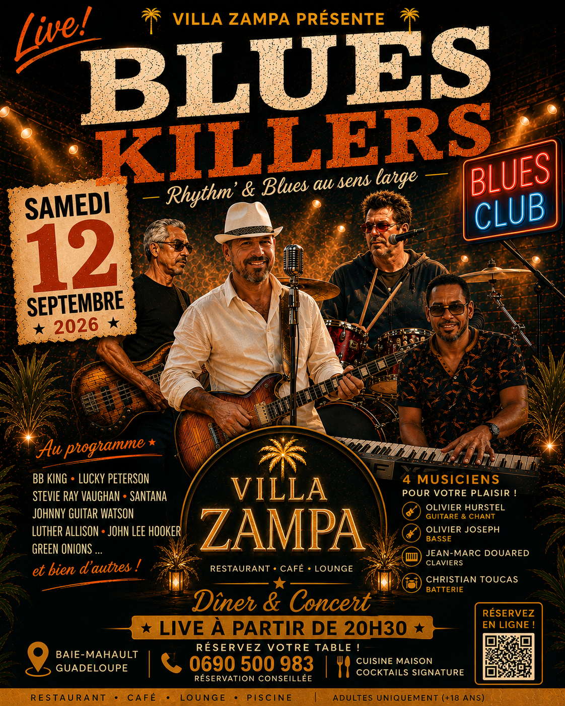Affiche du concert Blues Killers à Villa Zampa
