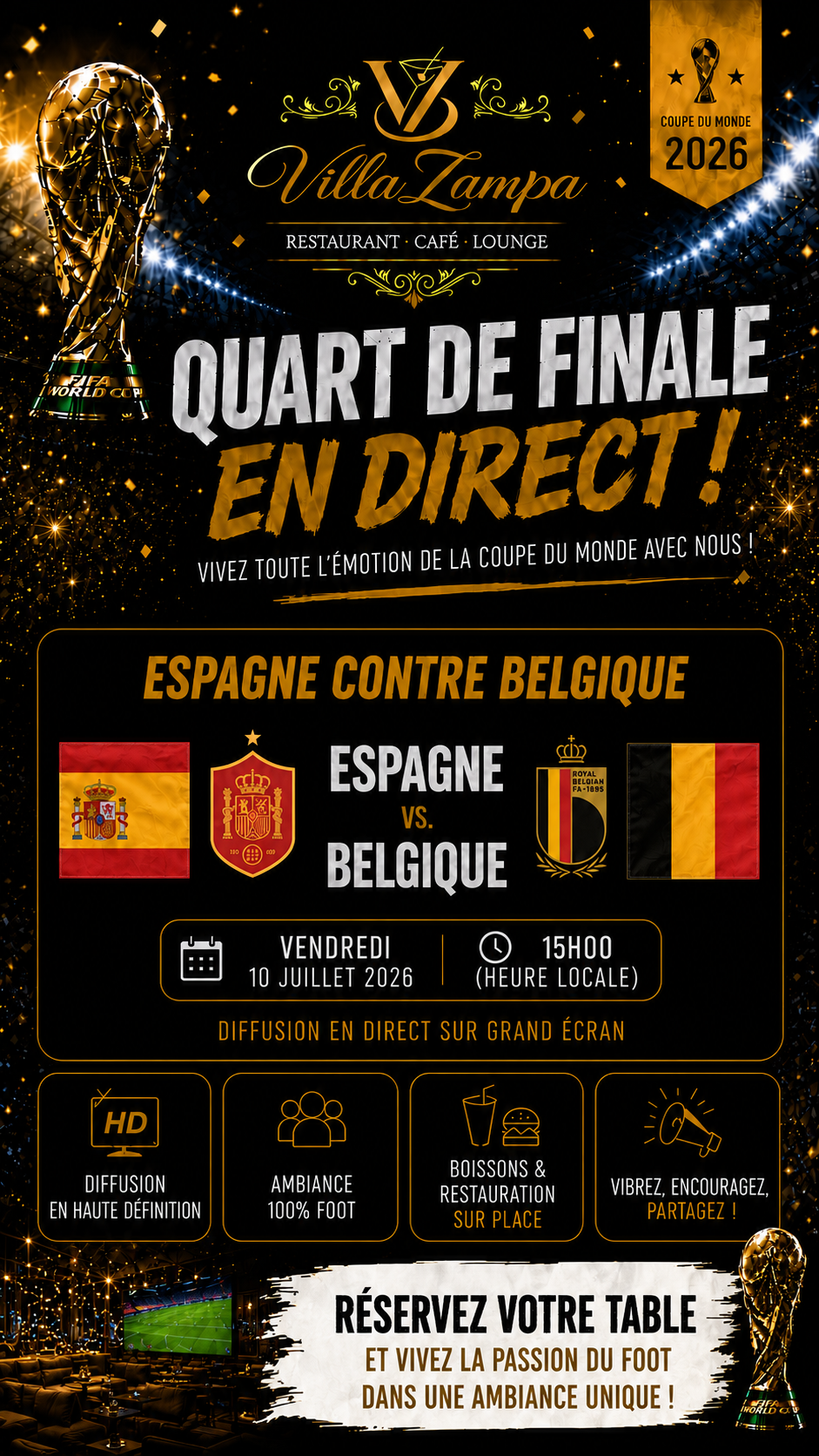 Affiche Espagne vs Belgique