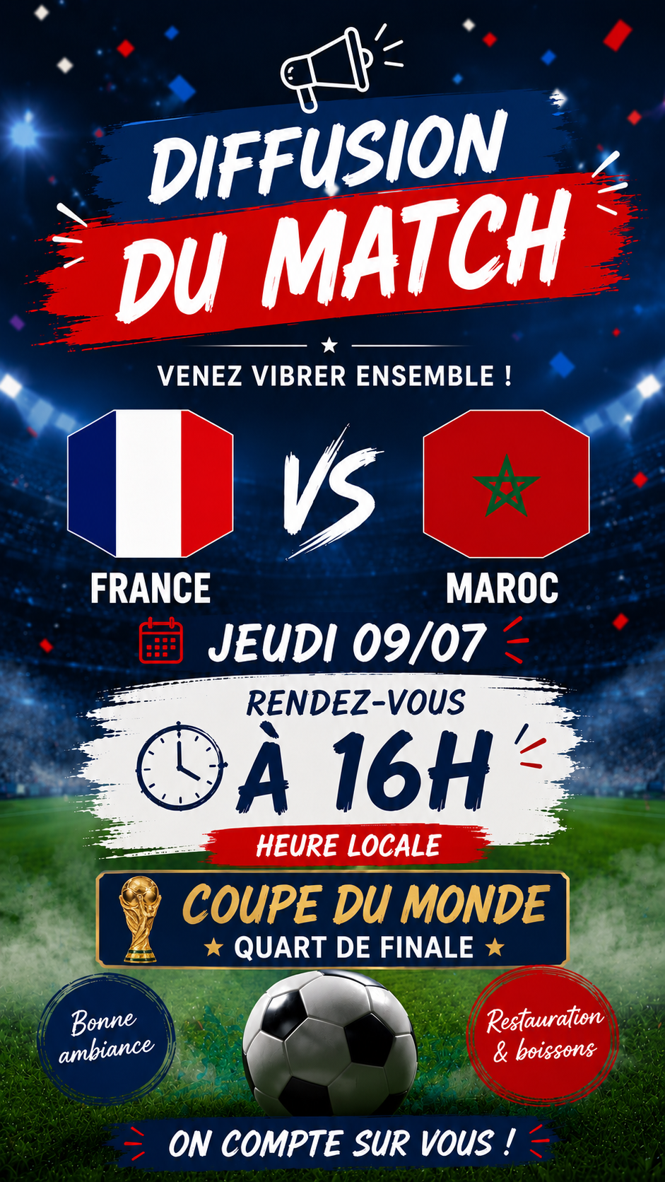 Affiche France vs Maroc