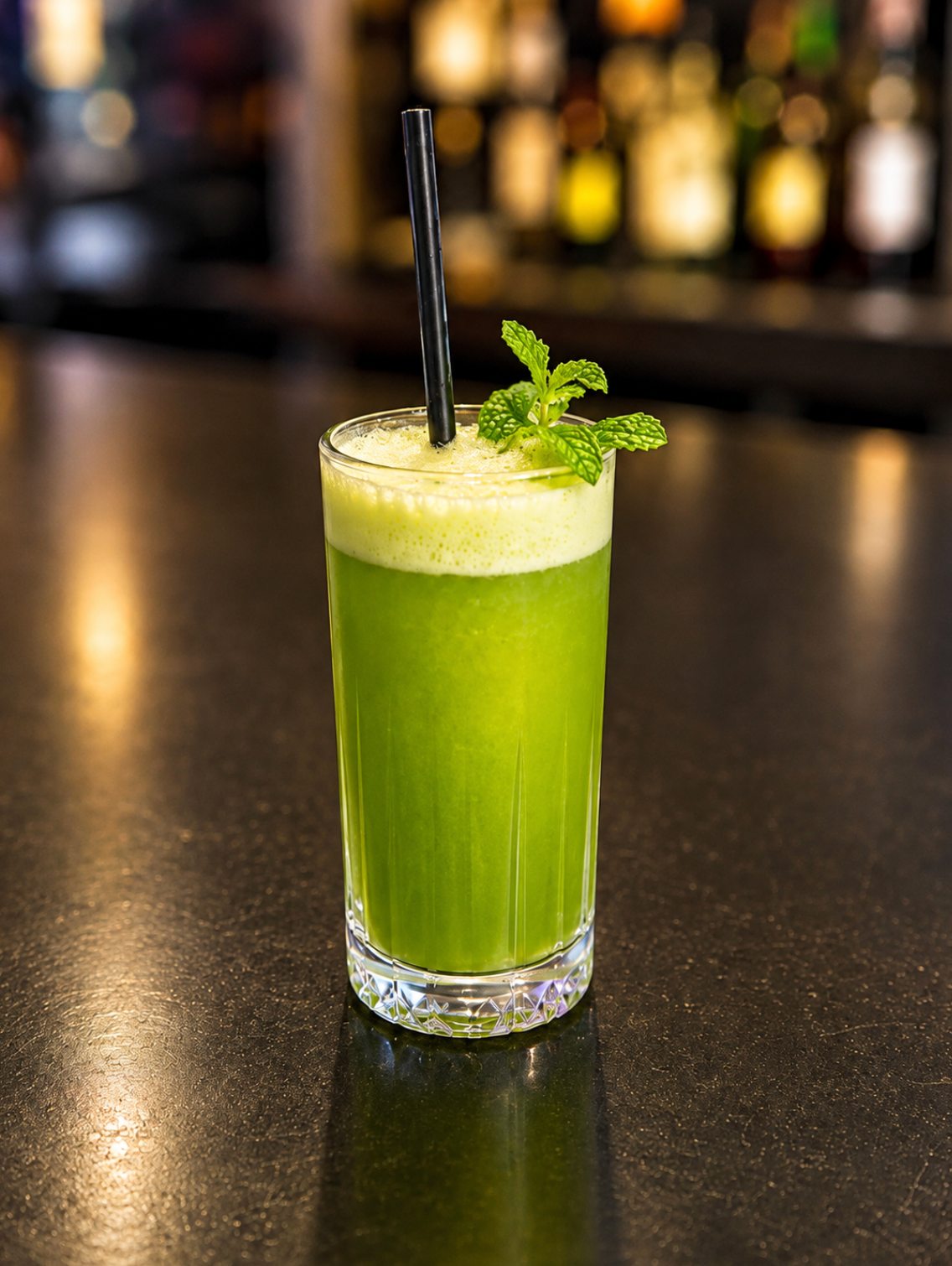 Cocktail vert à la menthe fraîche